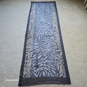 NWOT Kinross Cashmere Silk Lightweight Scarf Animal Print Tiger
